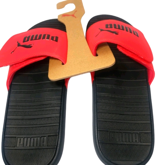 NEW Puma Cool Cat V Red Sport Slides Size 12 - Picture 4 of 6